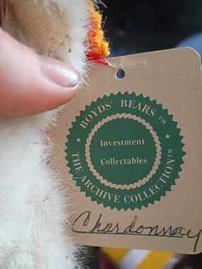Boyds Bears Chardonnay Small Pet Plush - Cream and Orange